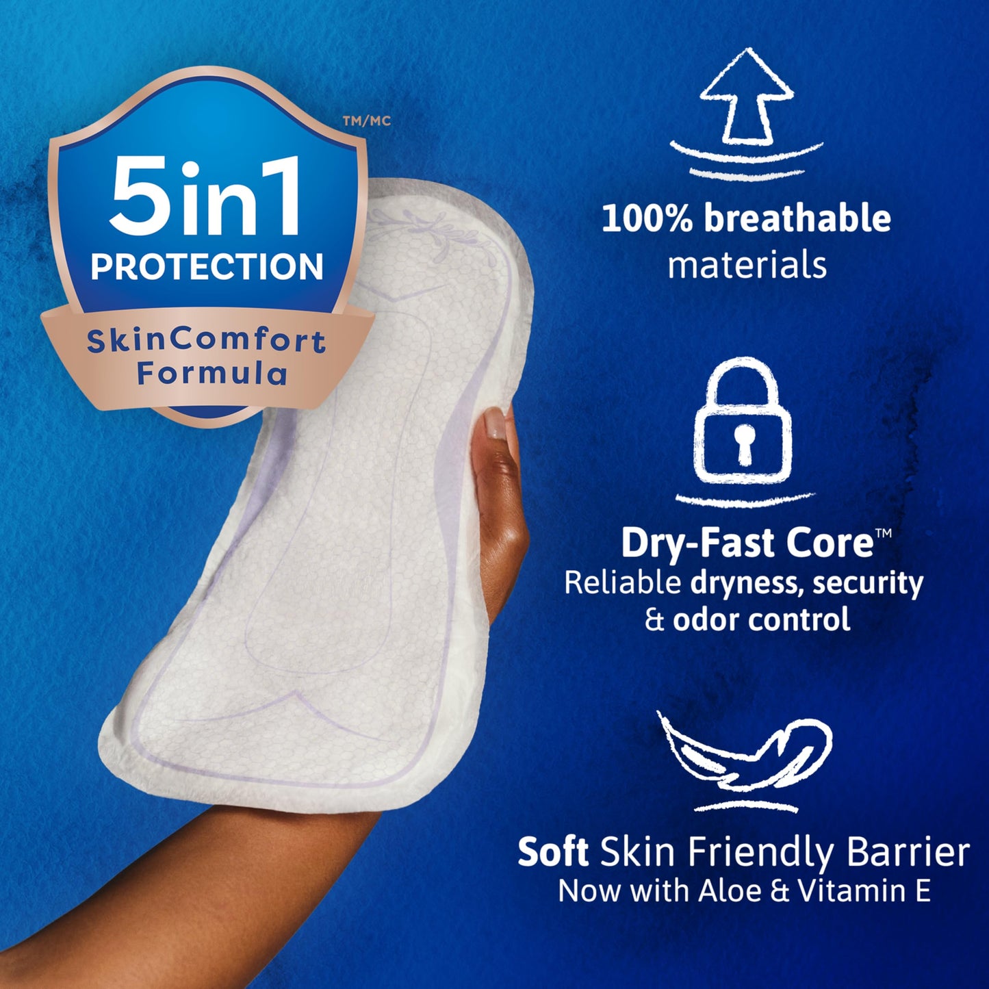 TENA Sensitive Care Incontinence Pads, Bladder Control, Postpartum for Women, Overnight Absorbency, Extra Coverage, 135 Count