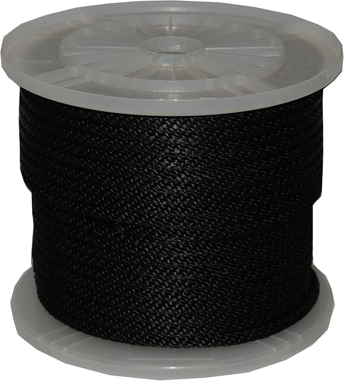 T.W Evans Cordage Co. 98018 5/8-Inch by 200-Feet Solid Braid Propylene Multifilament Derby Rope, Black