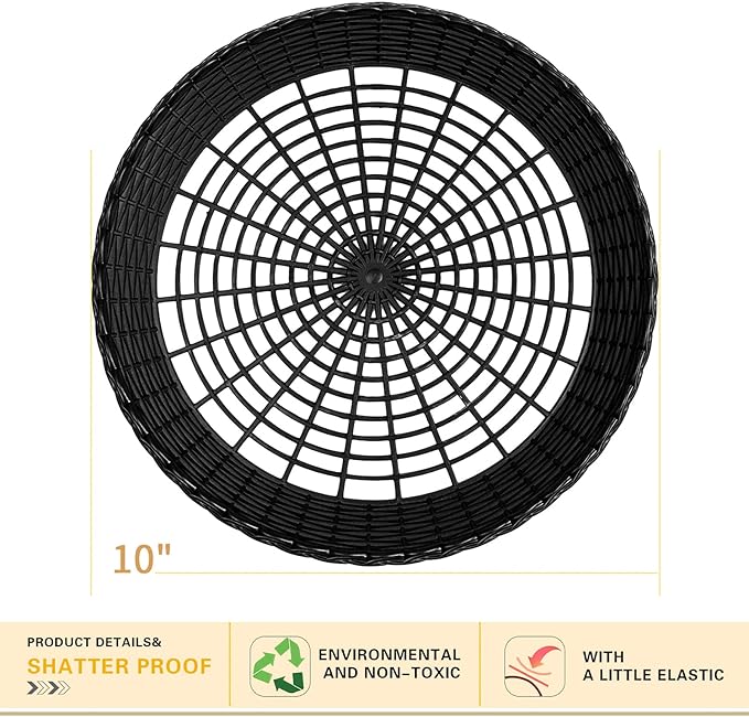 Paper Plate Holders, 9/10 Inch paper plate holders reusable Black Plastic Heavy Duty supports for Picnic Party Dinner 4 Packs