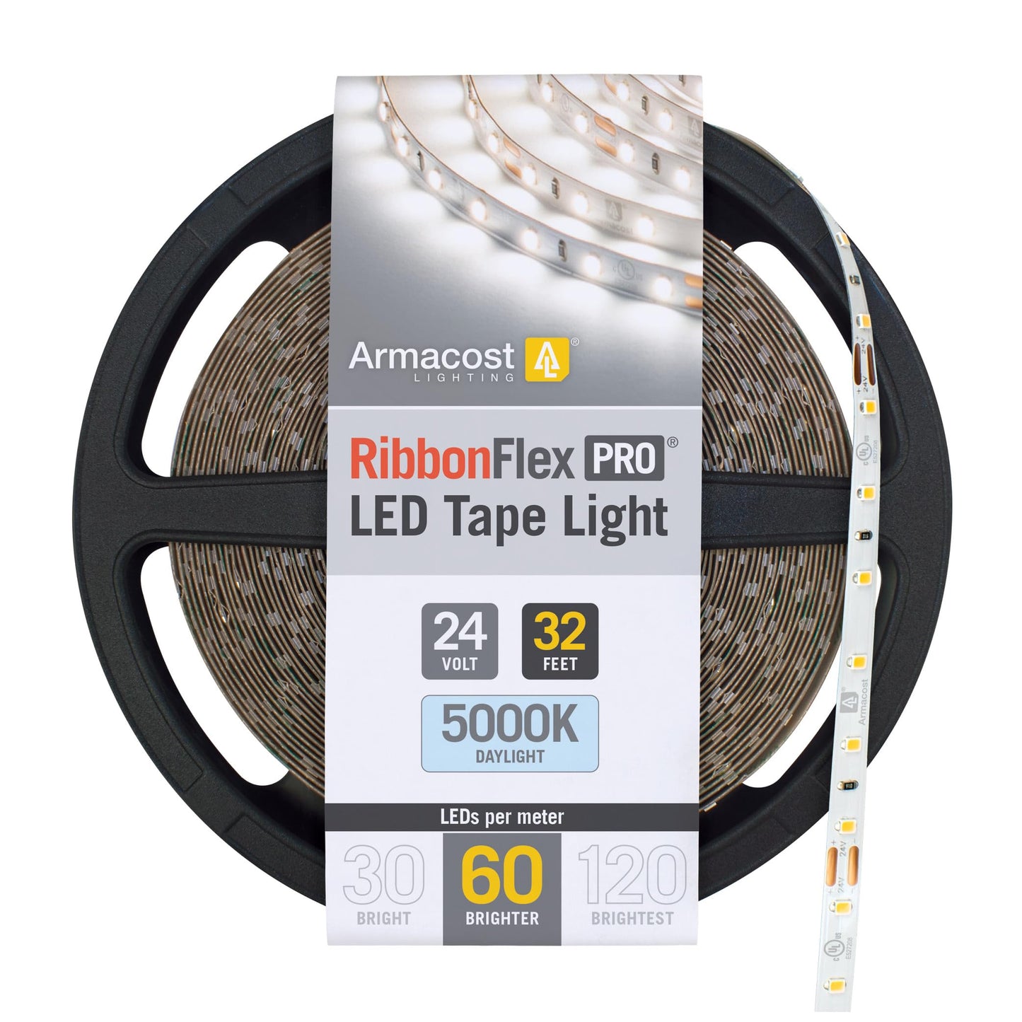 Armacost Lighting Ribbonflex Pro 24V White Led Strip Lights 60 Led/M  5000K  32.8 Ft 165250