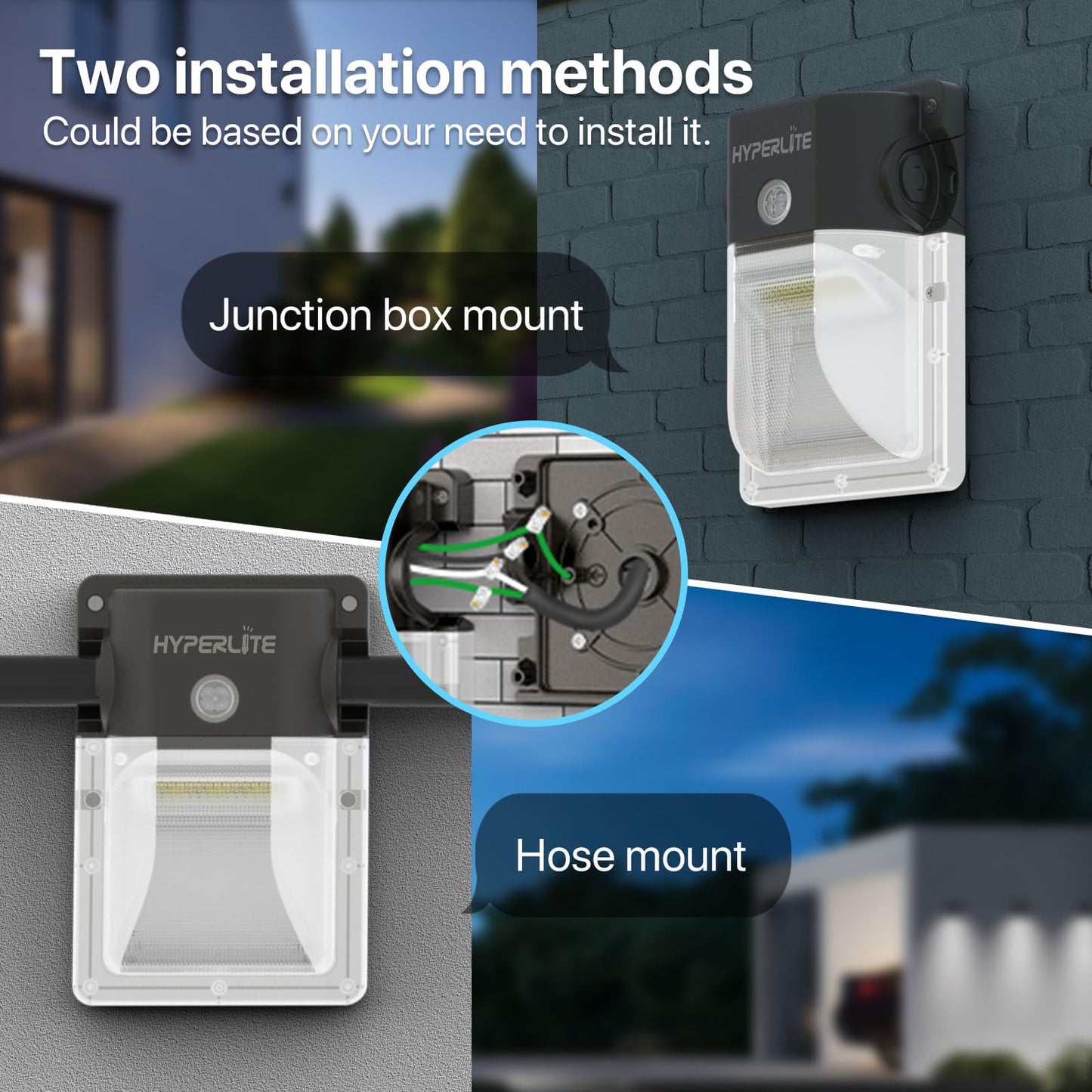 Hyperlite Led Wall Pack Light 30W 2-Pack, 3600Lm, 5000K, Brown, With Dusk To Dawn Photocell For Exterior Use