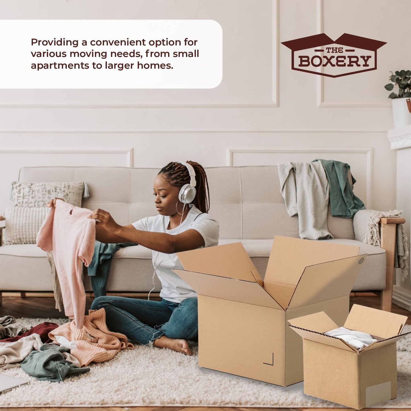 The Boxery Moving Boxes 10-Pack Small | 15x10x10 inch Brown/Kraft Corrugated Cardboard Packing, Moving & Storage for Business/Home – Durable - Eco-Friendly, Recyclable - Made in the USA
