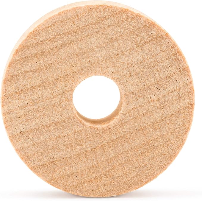 1-inch Diameter Slab Wooden Wheels for Crafts, 1/4-inch Hole, 3/8-inch Thick, Pack of 50 Mini Wooden Hobby Wheel for Model, by Woodpeckers