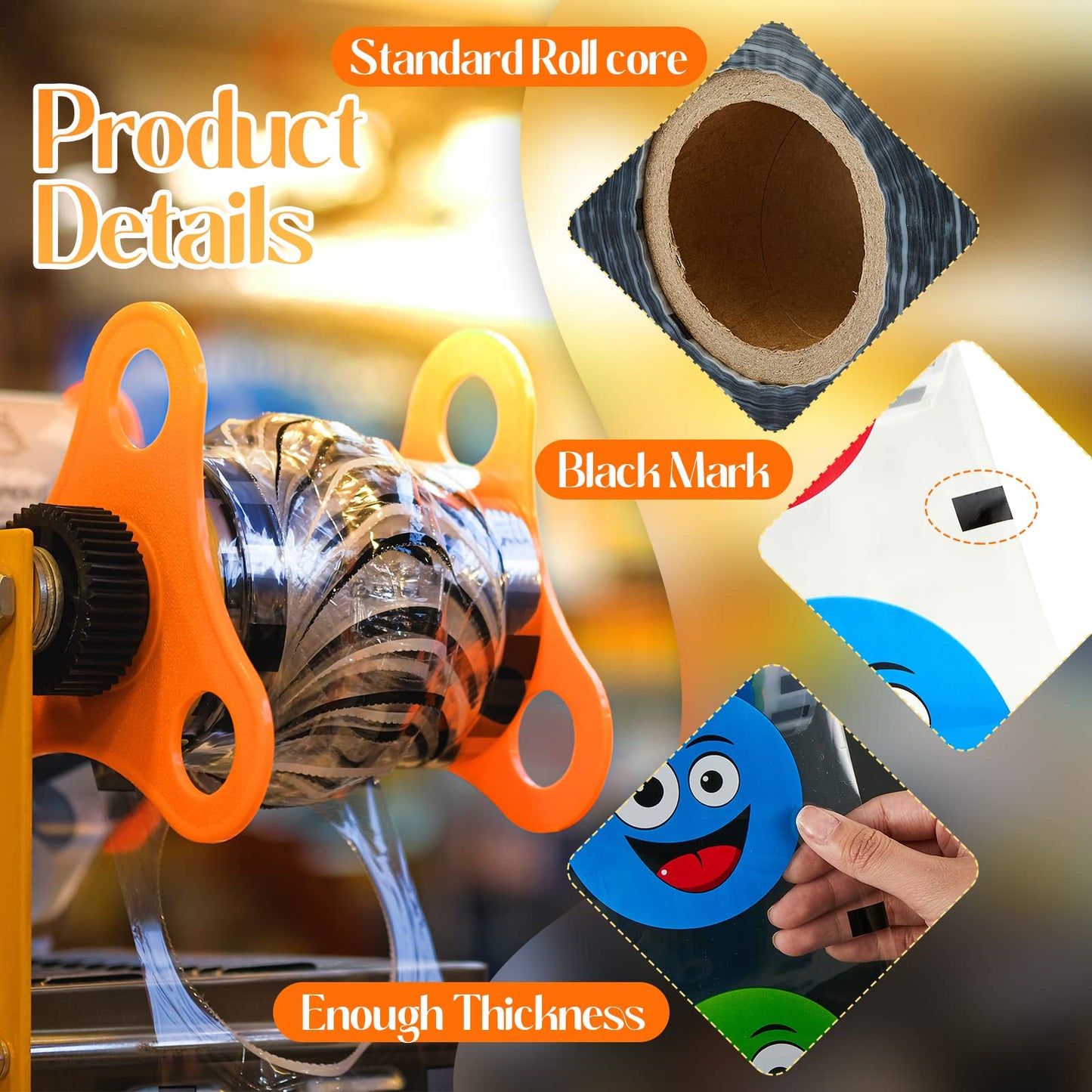 Henoyso 1 Roll Cup Sealer Film for Sealing Machine 90-105 mm 3200 Cups Bubble Tea Sealer Film for 16 oz Plastic Cups for Bubble Tea, Water, Coffee, Juice, Soda(Vibrant Color,Smile Face Style)