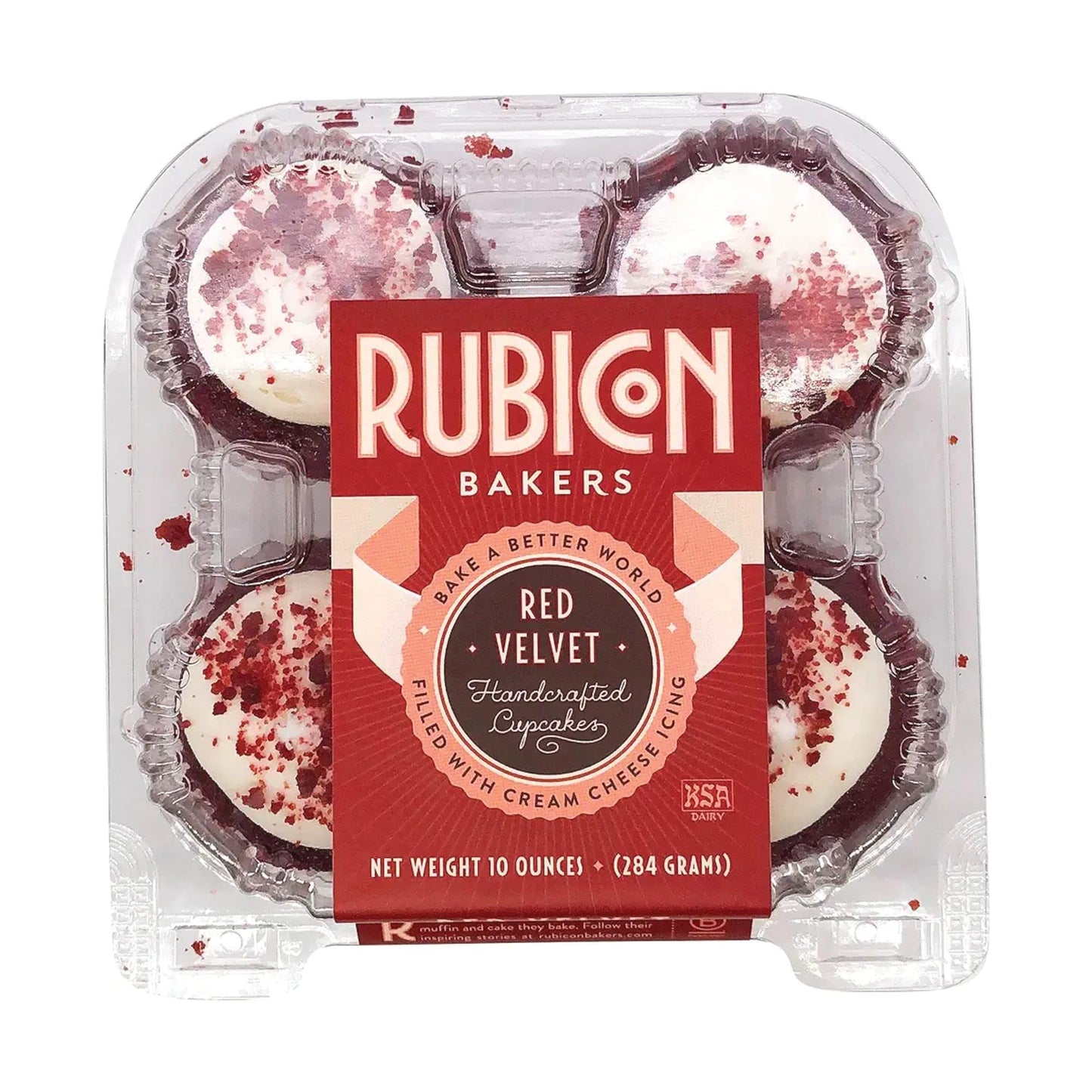 Rubicon Bakery, Cupcake Red Velvet, 10 Ounce