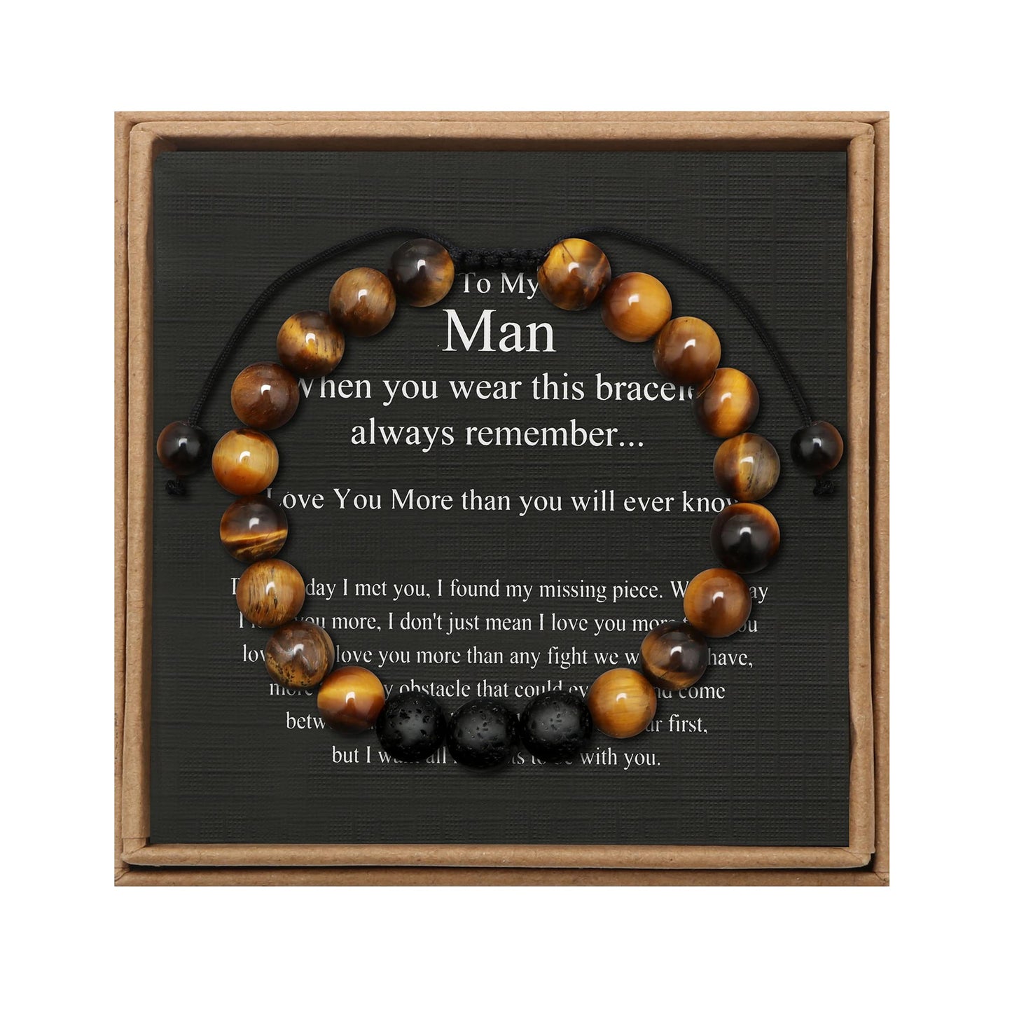 JoycuFF To My Husband Mens Beaded Bracelet Anniversary Birthday Valentine's Day Father's Day Christmas Gifts for Boyfriend Husba