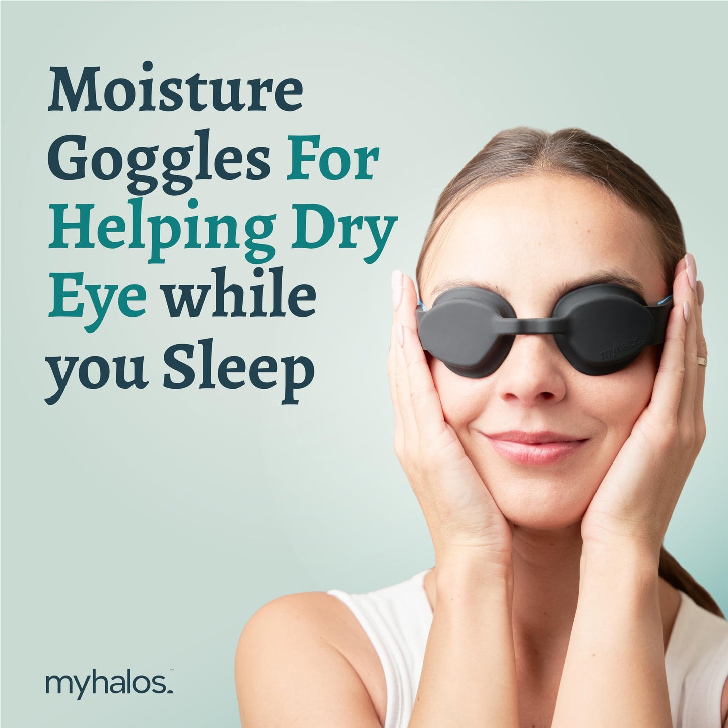 MyHalos® Moisture Chamber Glasses for Dry Eyes - Sleep Mask for Dry Eyes - Reusable & Soft - Hydrating Sleeping Mask & Moisture Goggles for Men and Women - Patent Pending