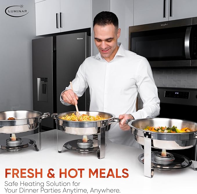 Luminar Resealable-Wick Chafing Fuel Cans, 6 Pack, 4 Hour - Premium Quality Burners for Food Warmers - No More Spills, Waste, or Hassle - Perfect for Convenient, and Long-Lasting Event Catering