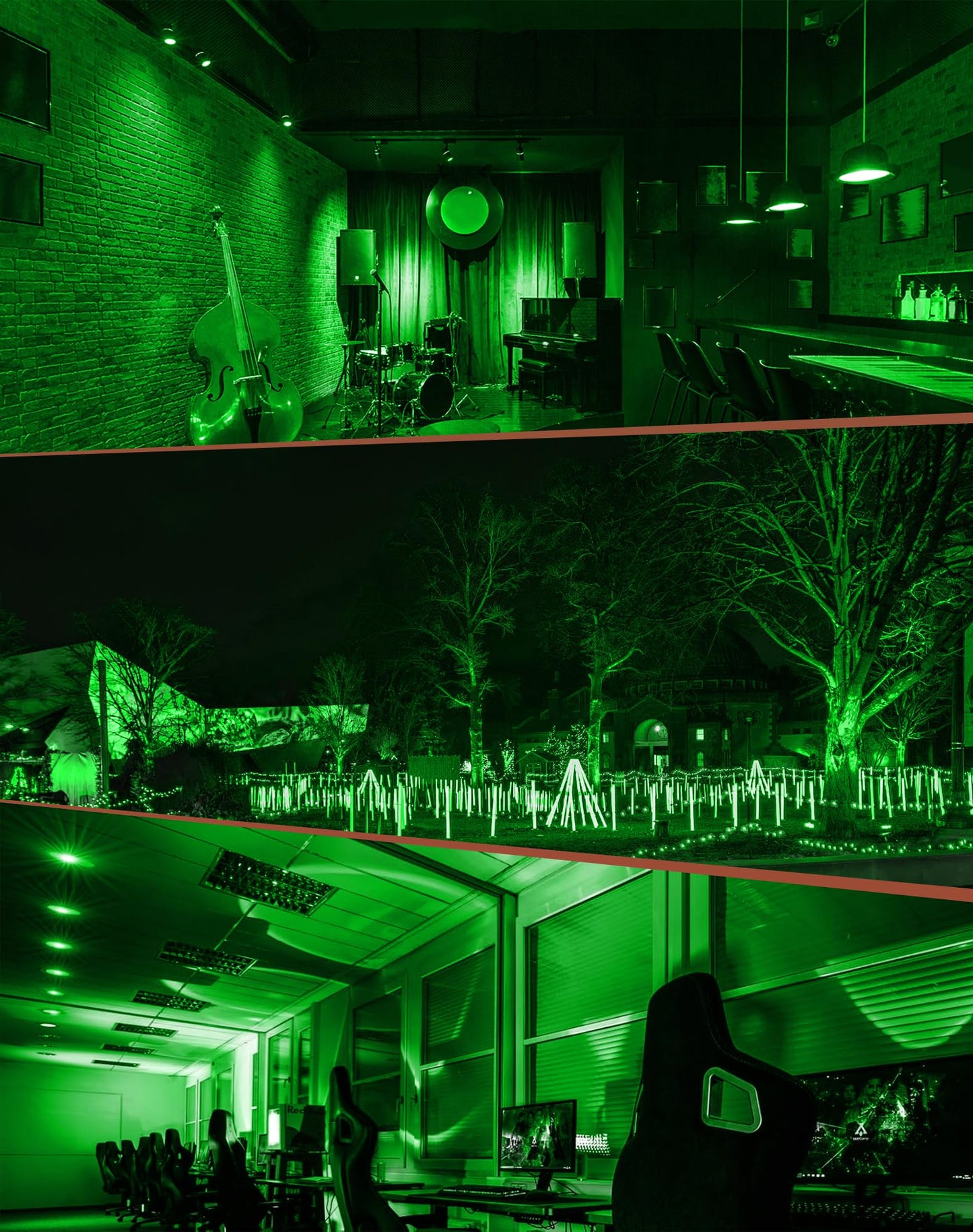6-Pack Mr16 Green Led Bulbs-Natural 5W 50W Halogen Gu5.3 Base 12V 38?Beam For Garden  Plant Growth  Yard Accent & Eco Lighting
