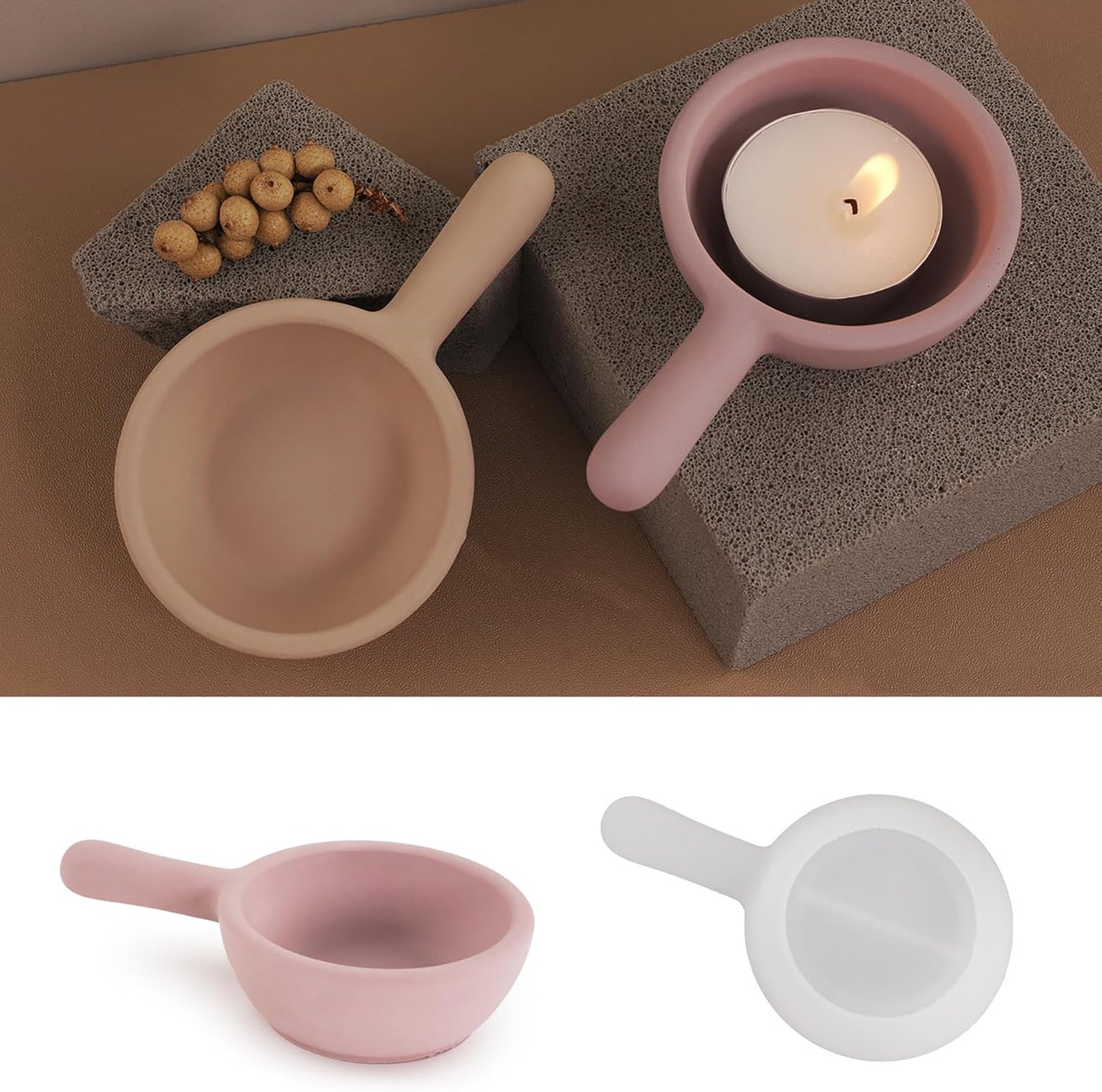 Pen Shape Candle Holder Resin Mold - Resin Casting Silicone Molds for Home Decor & Candle Making Wave Spiral Mold