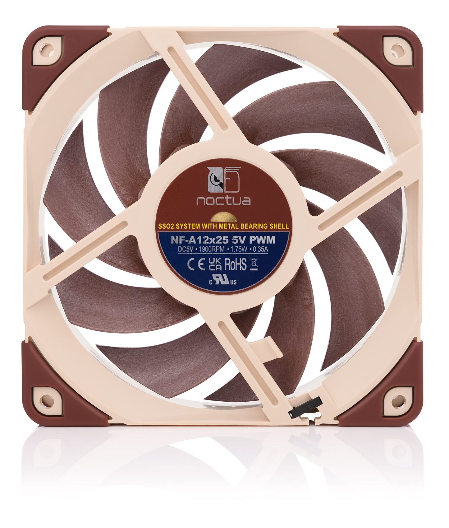 Noctua Nf-A12X25 5V Pwm, Premium Quiet Fan With Usb Power Adaptor Cable, 4-Pin, 5V Version (120Mm, Brown)