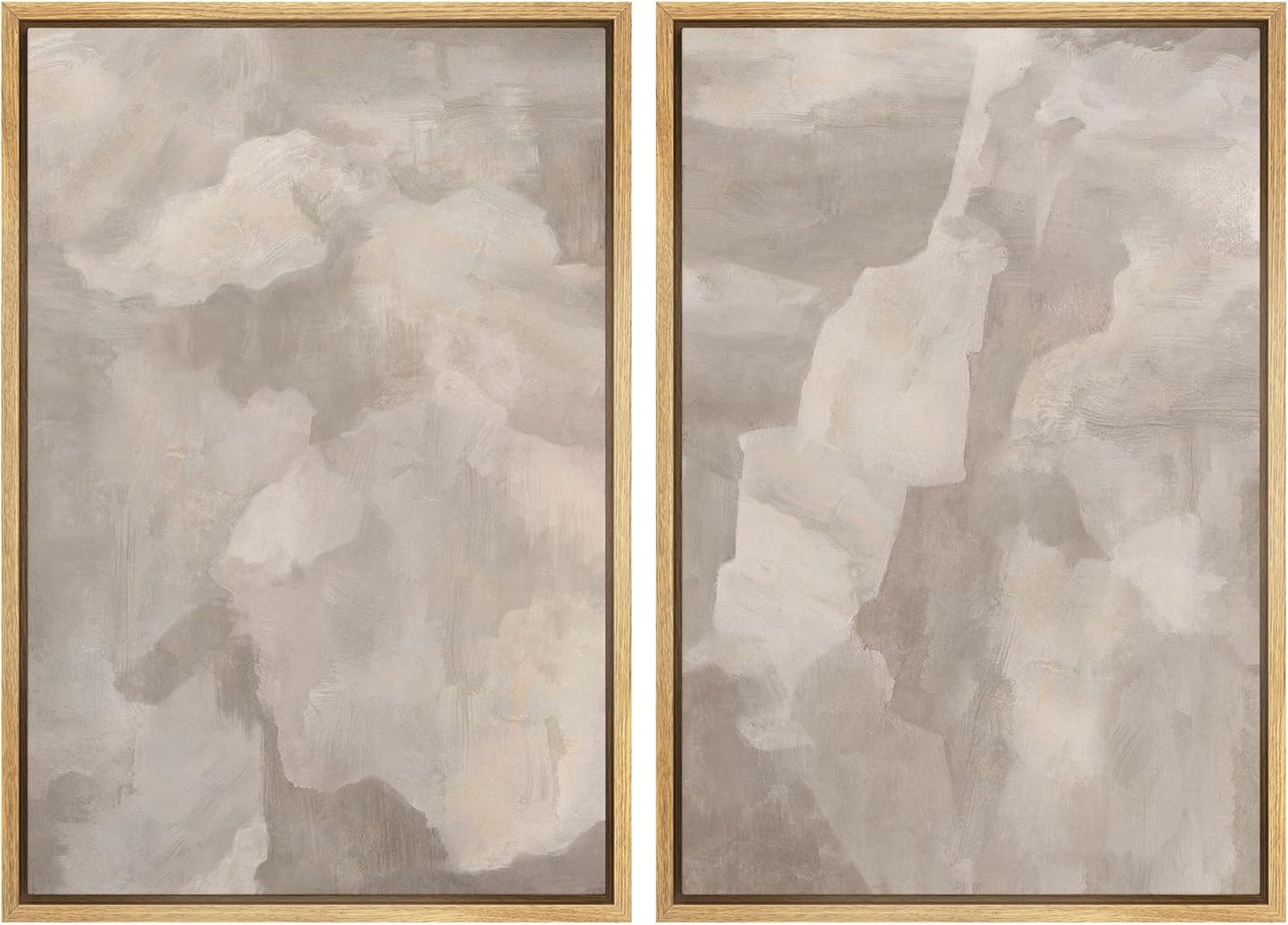 SIGNWIN Framed Canvas Print Wall Art Textured Abstract Earthy Beige Tones Illustrations Modern Art Decorative Contemporary for Living Room, Bedroom, Office - 24"x36"x2 Natural