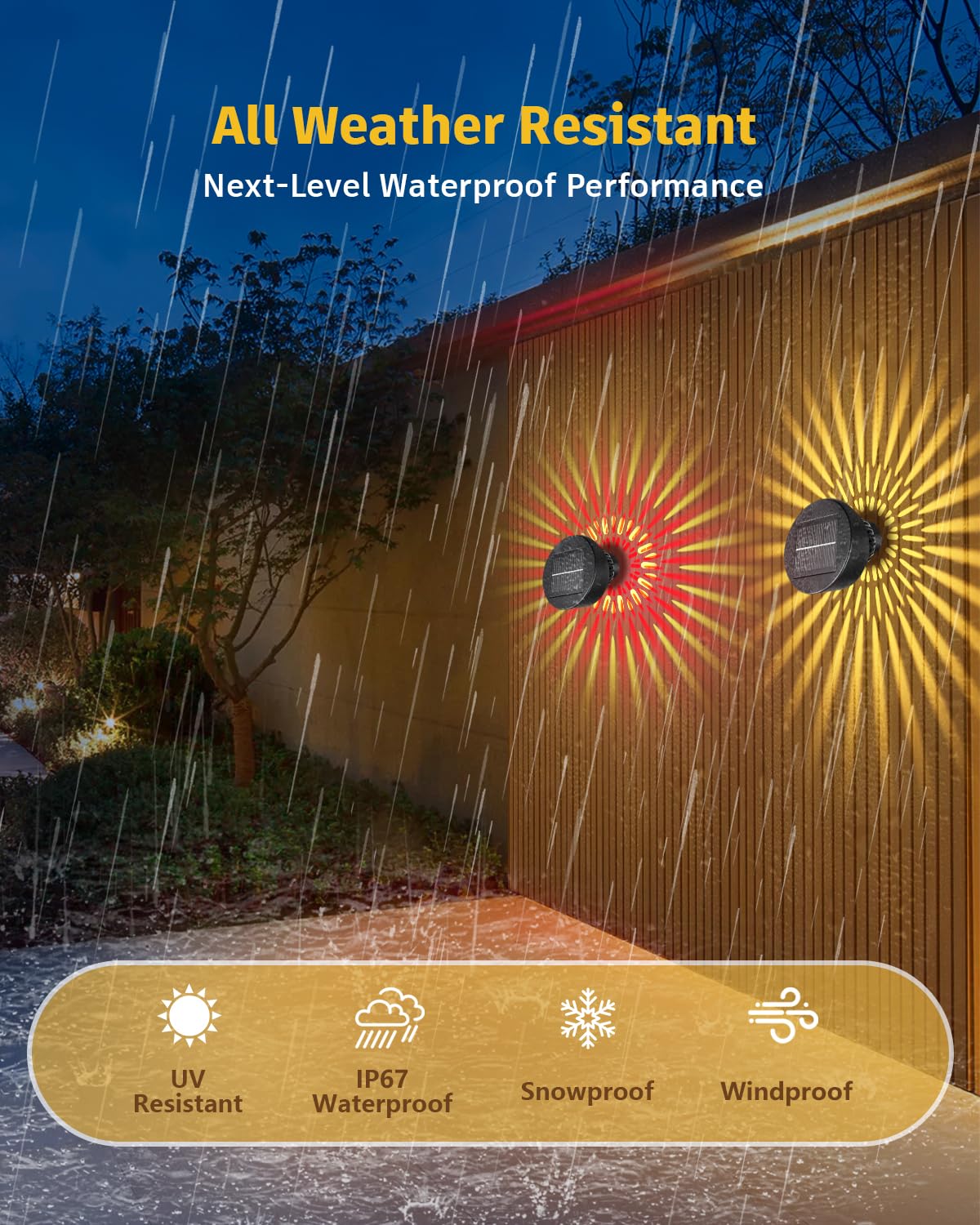 Vangue Solar Lights Outdoor Garden  2025 New Dynamic Running Light  Ip65 Waterproof Dual-Mode Solar Powered Outdoor Lights For Pathway Lawn Patio Yard Landscape Driveway (2)