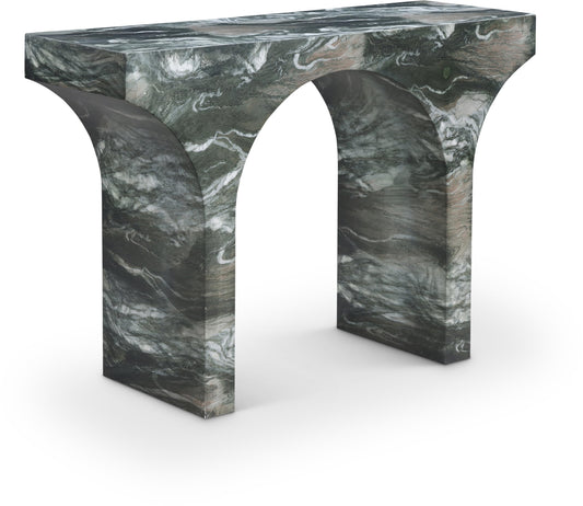 Meridian Furniture Pomezia Green Marble Finish Console Table