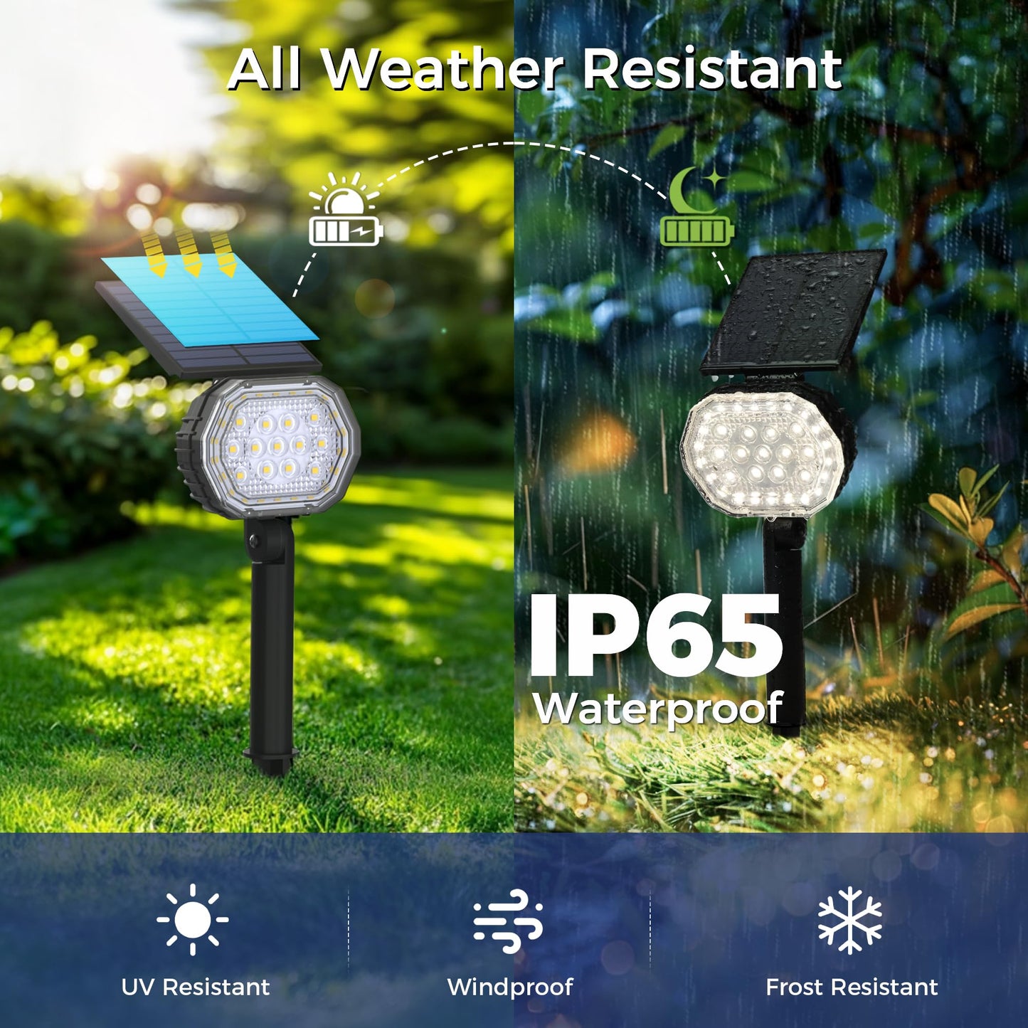 Solar Spot Lights Outdoor Waterproof Ip65  3 Modes Solar Lights Outdoor 35 Led Landscape Lighting  Spot Uplights For Garden Patio Yard Walkway Driveway House Backyard  6 Pack Neutral White(4000K)