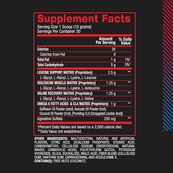 BPI Sports Best BCAA - The Building Blocks of Protein and Muscle - Post-Workout Recovery - Weight Loss Support - Rainbow Ice, 30 Servings, 300 g