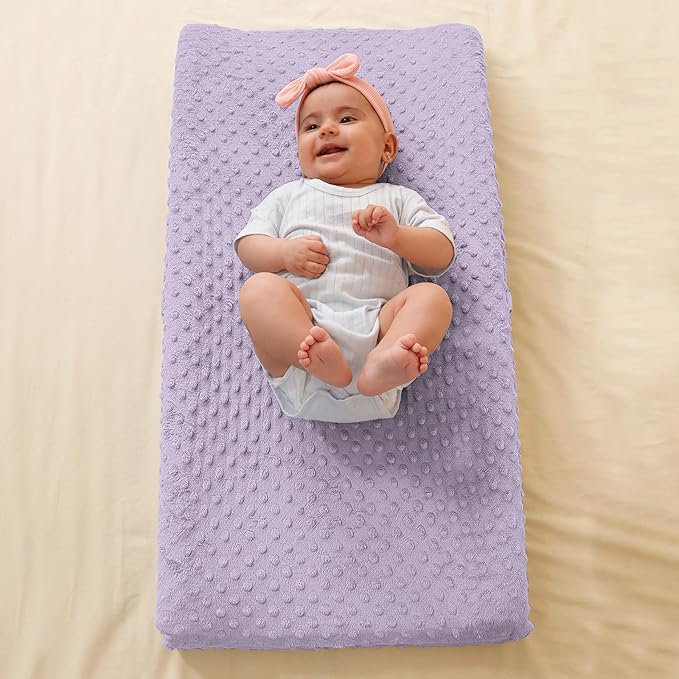 Baby Changing Pad Cover, Super Soft Minky Dot Diaper Changing Table Covers for Baby Girls and Boys, Ultra Comfortable, Safe for Babies, Fit 32"/34'' x 16" Pad (Orchid)