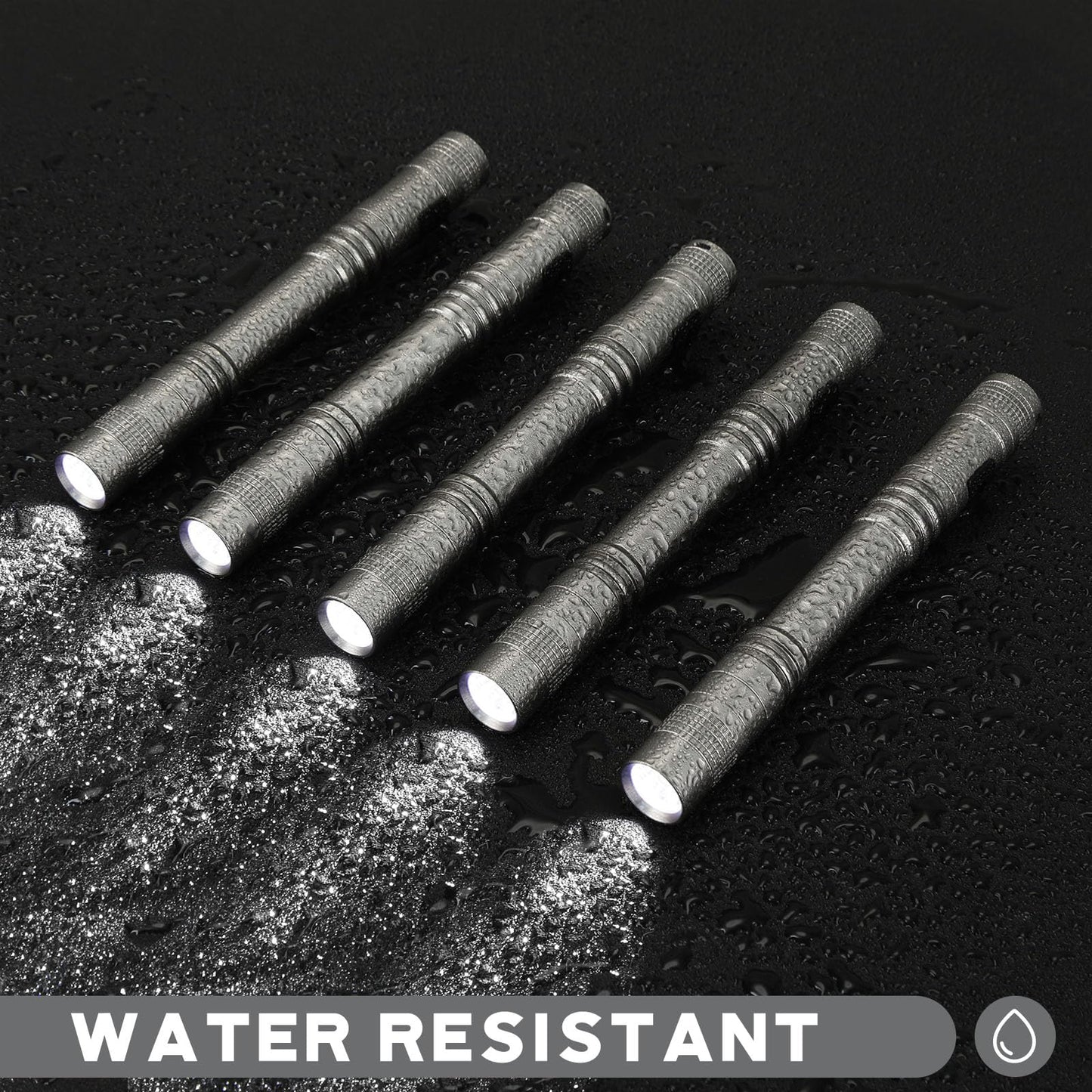 Hortsun Mini Pen Light Flashlight, 5.12 Inch, Gray, Aluminum, Pocket Size, Clip Included, 20 Pcs Gifts for Fathers Day