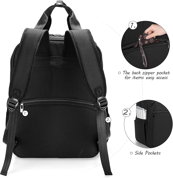 CURMIO Bartender Bag Travel Bartender Kit Backpack with Padded Compartments for Wine and Bar Tools Set, Bartender Carrying Bag for Home Indoor Outdoor Patio Party, Black, Bag Only, Patent Pending