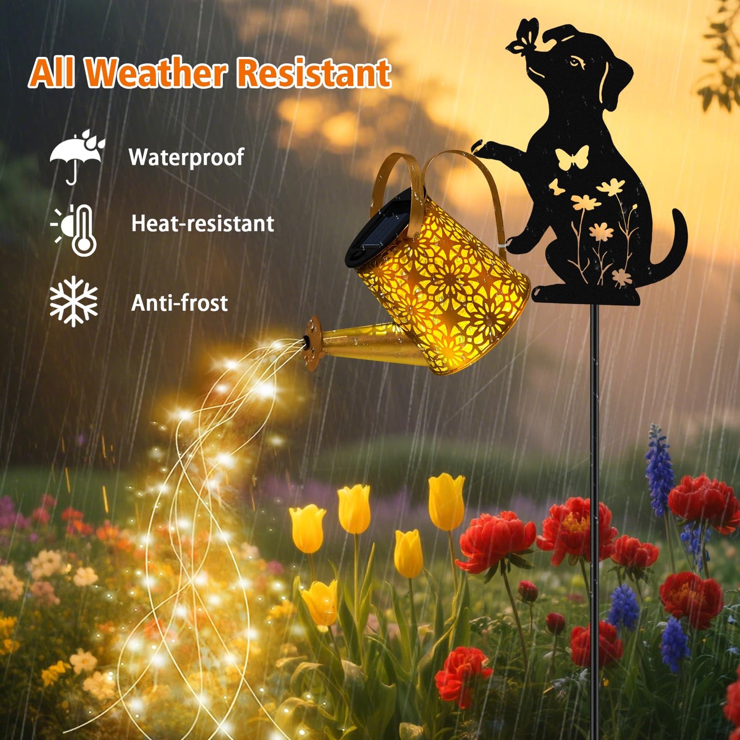 Solar Watering Can Lights  Dog Hanging Lantern Solar Lights Outdoor  Dog Lover Gifts For Mom Women Birthday MotherS Day Christmas  Waterproof Garden Decor Outside Patio Yard Pathway Backyard