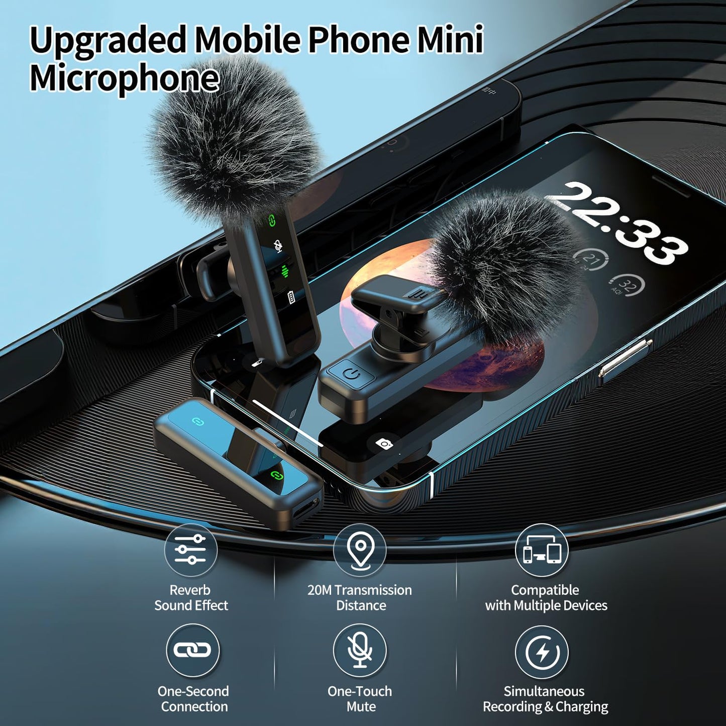 Yayusi Vlogging Kit For Iphone/Android, 70.9 Magnetic Auto Face Tracking Tripod For Iphone With Light, Microphone/Remote Control