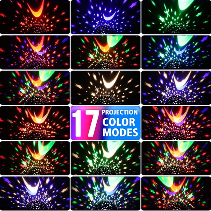 Star Projector Night Lights for Kids with Timer, Toys for 2-5-14 Year Old Boys Room Lights for Kids Glow in The Dark Stars Moon for Child Sleep Peacefully, Birthday Gifts for Boys-Black