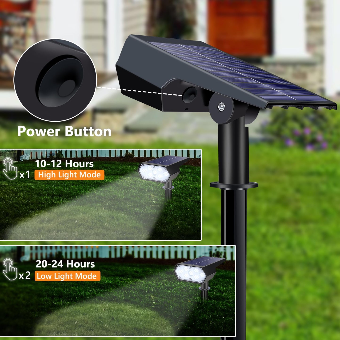 Toodour Solar Spot Lights Outdoor  4 Packs 49 Led Solar Outdoor Lights With 2 Lighting Modes  Waterproof Solar Powered Flood Lights Landscape Lighting For Yard Garden Pathway Walkway (Cool White)
