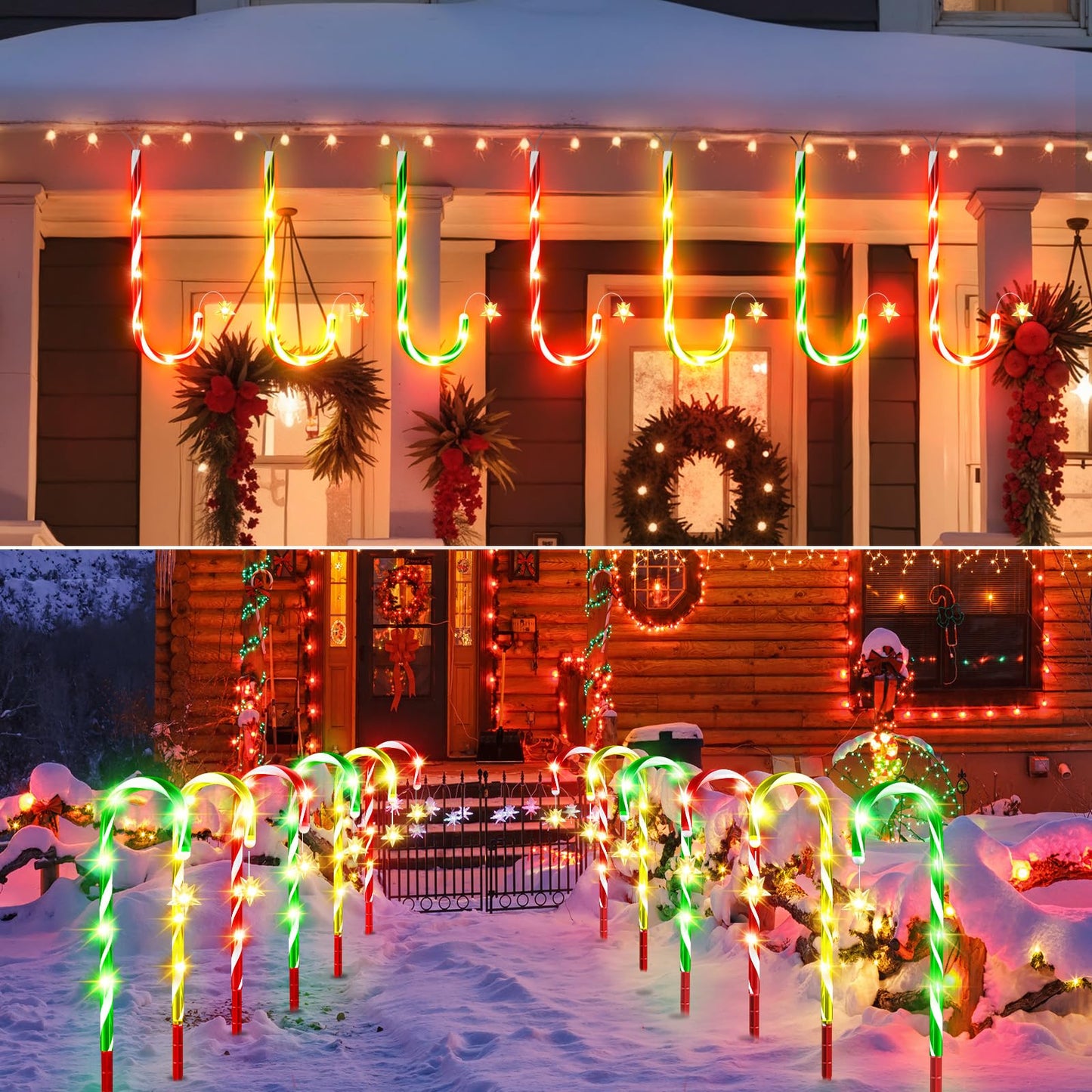 2025 Upgraded Christmas Decorations Outdoor Solar Candy Cane Lights  10 Modes Waterproof Solar Christmas Pathway Lights With Usb Charge  28 Ft 72 Leds Outdoor Xmas Decor For Yard Lawn Porch Holiday