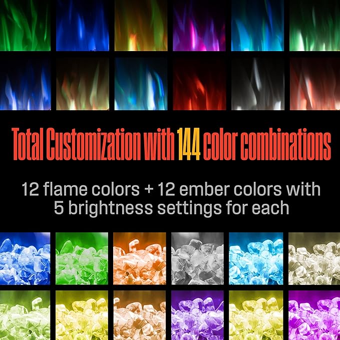 Westinghouse 50 Inch Electric Fireplace Heater, Compatible with Alexa & Google Home, Wall Mount or in-Wall Recessed Fireplace Insert, 24 Hour Timer, Color Changing Flames, 750W/1500W Indoor Heater