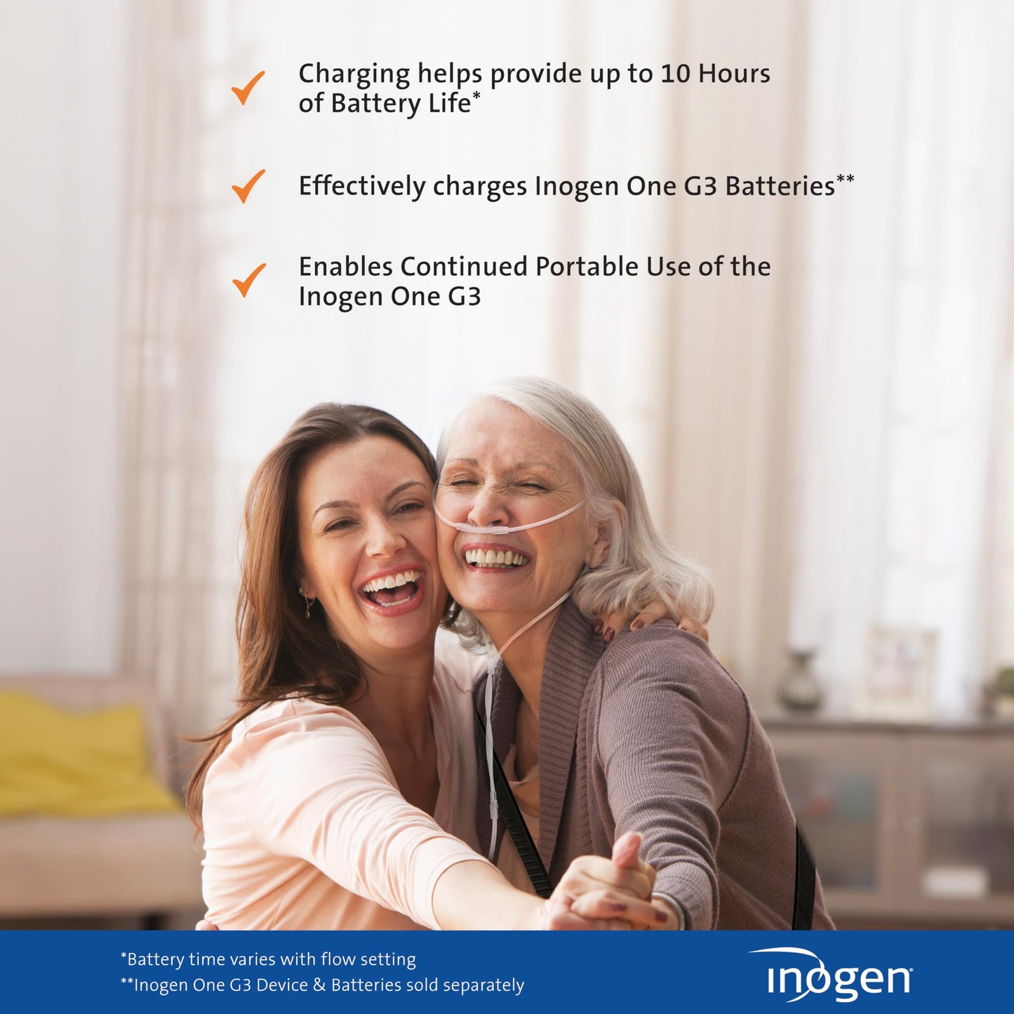 Inogen One G3 External Battery Charger - Lightweight and Portable Charging for The Inogen One G3-0.12 lb. - 3.13 in. W x 2.75 in. L x 1 in. H
