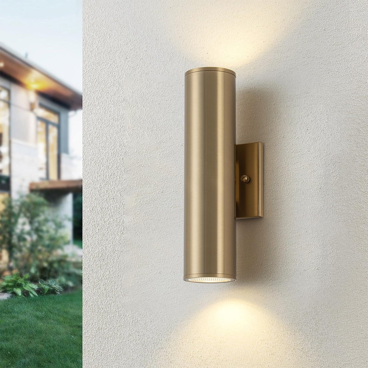 Zicbol Modern Outdoor Wall Light 11.8 Integrated Led Cylinder Up And Down Outdoor Lights  2-Light Exterior Lighting Fixtures For House Patio Front Porch Garage