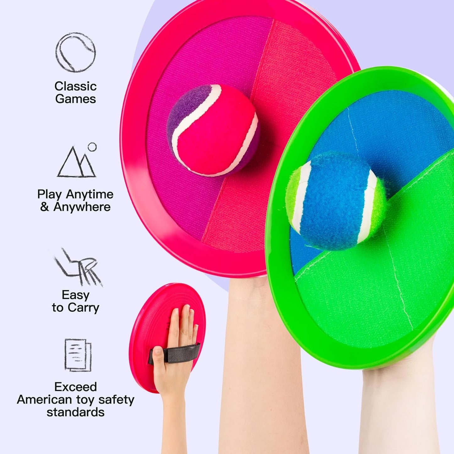 EVERICH Upgraded Toss and Catch Ball Game Set, Outdoor Games for Kids Toys, Stocking Stuffers for Family Games, Beach Pool Yard Outside Toys for Boys Girls 3 4 5 6 7 8-12 Years Old