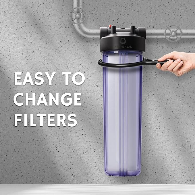 Airthereal 20" x 4.5" Whole House Sediment Water Filter, 5 Micron 20-inch PP Water Filter Replacement Cartridge for City and Well Water, 4-Pack