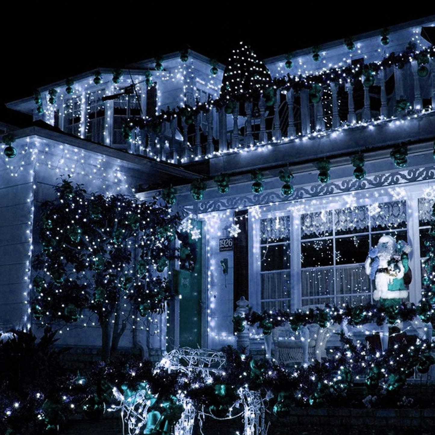 Tw Shine 200 Led Christmas Lights, 66Ft Waterproof Outdoor Indoor Decor, White, 8 Modes, Model Hb-200Coi