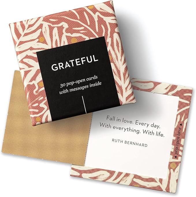 Compendium ThoughtFulls Pop-Open Cards — 4-Pack of Grateful, Live with Intention, Mindfulness, Carpe Diem – 120 Pop-Open Cards, Each with a Different Message Inside