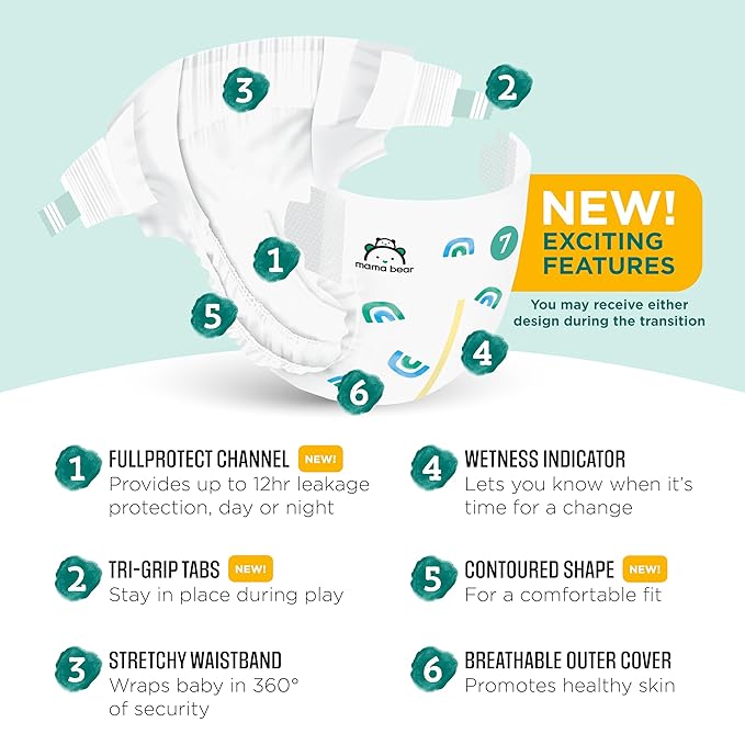 Amazon Brand - Mama Bear Gentle Touch Diapers, Size 7, 80 Count (4 packs of 20)