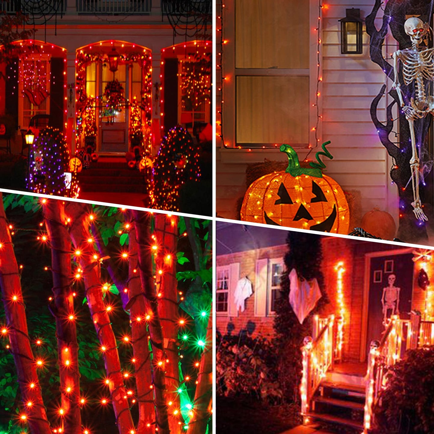 weillsnow 200 LED Orange Halloween String Lights, 66FT Waterproof with 8 Modes, Model HB-200COI