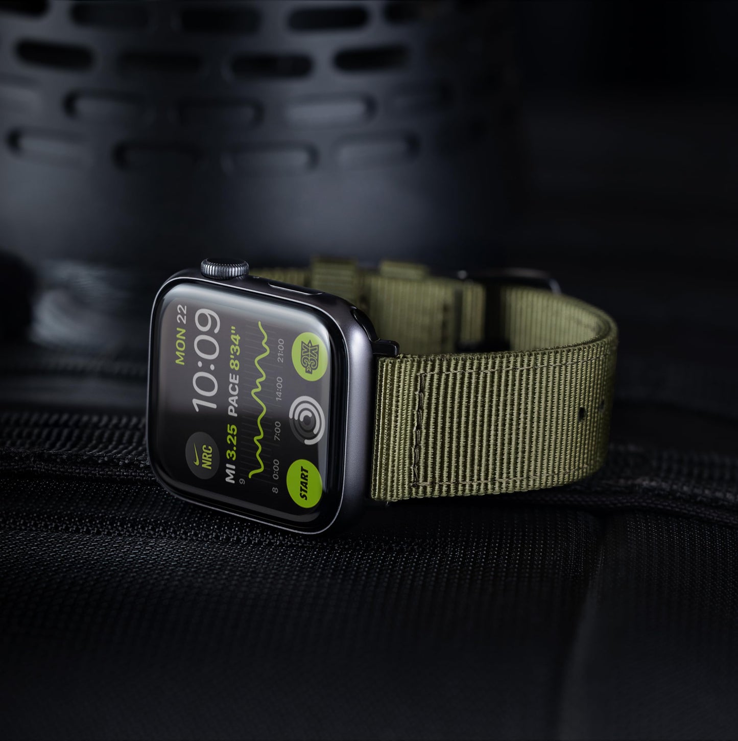 Archer Watch Straps - Premium Nylon Straps For Apple Watch (Olive, Black, 44/45/46/49Mm)