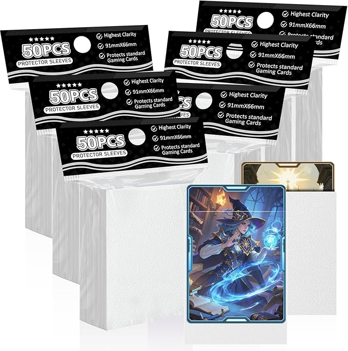 White Matte Card Sleeves for MTG, 300 Pieces Perfect Fit Standard Card Sleeves for Trading Card Sports Cards Baseball Card...