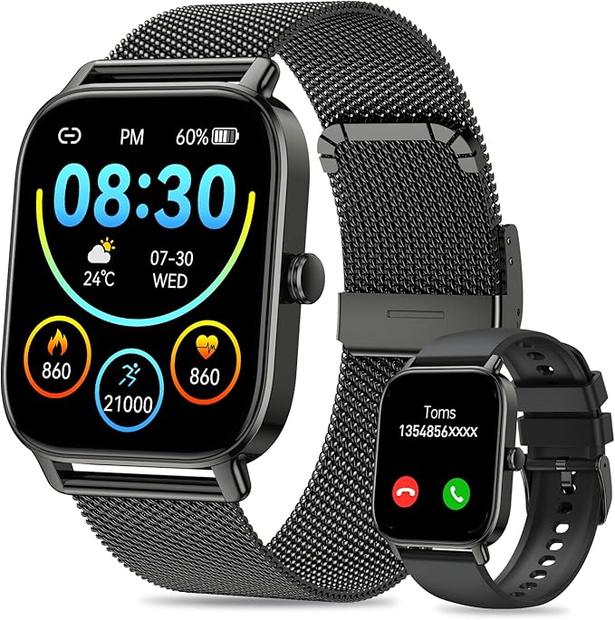 Smart Watch for Men Women Fitness: Make Answer Call Digital Mens Watches Waterproof Running Pedometer Smartwatch for Andro...