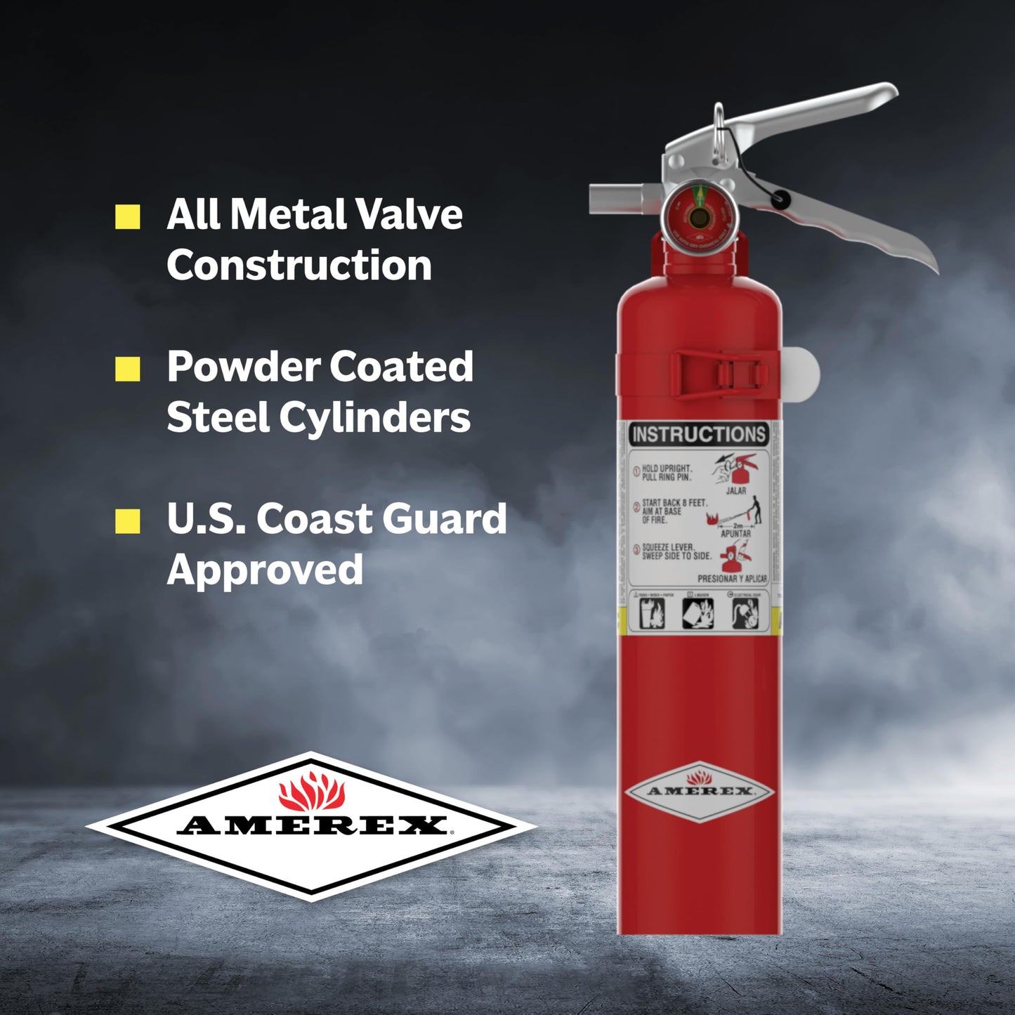 Amerex B417T 2.5 lbs ABC Dry Chemical Fire Extinguisher with Wall Bracket