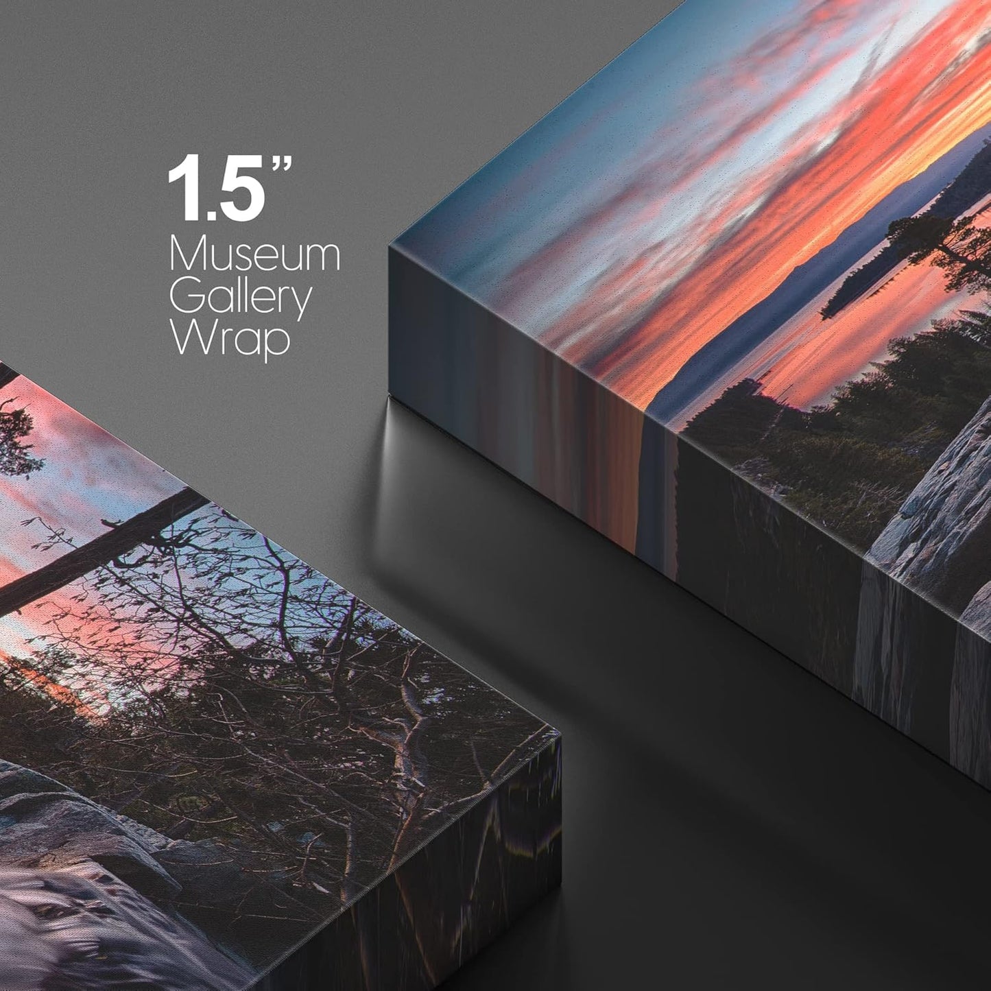 wall26 Canvas Print Wall Art Water Rushes Over Lake at Sunset Nature Wilderness Photography Modern Rustic Scenic Relax/Calm Multicolor Colorful for Living Room, Bedroom, Office - 32"x48"