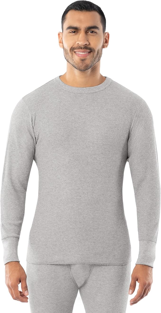 Indera Men's Heavyweight Cotton Waffle Thermal Underwear Crew Top