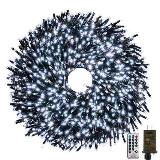 75Ft 1500 Led Christmas Cluster Lights  Fire er String Lights With Remote & 8 Modes & Timer  Waterproof Fairy Twinkle Light Plug In For Indoor Outdoor Party Garden Xmas Tree Decoration  Cool White