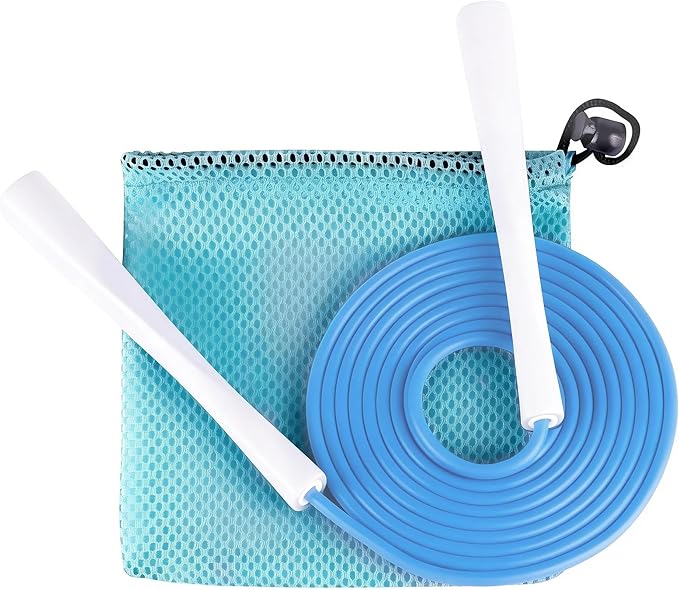 YUEDONG 5mm Adjustable Weighted Jump Rope Inspired by Canton Tower Curve - Elegant Matte Long Handles with Four-Sided Ant...