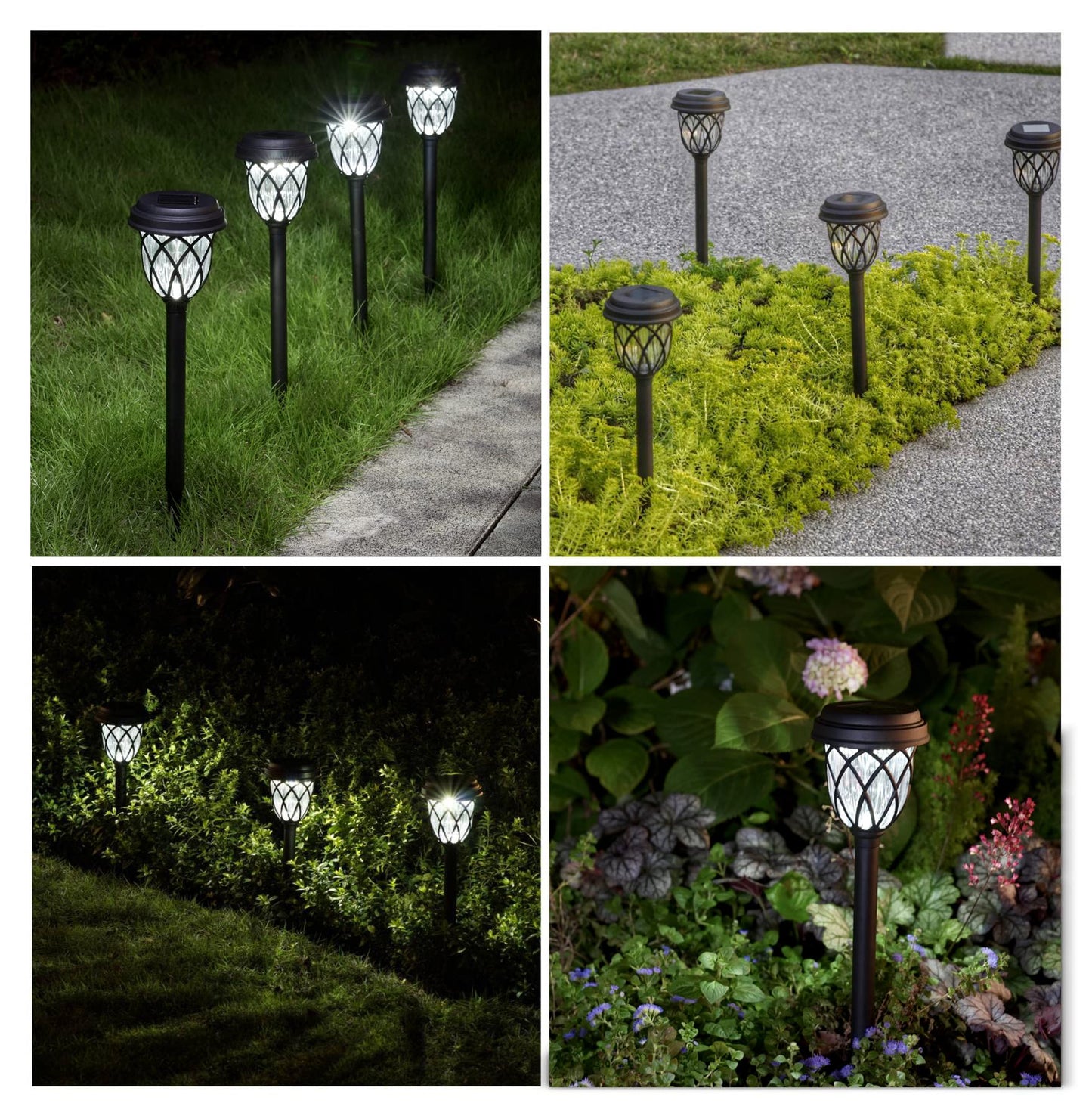 EXCMARK Solar Lights Outdoor, 10 Pack, Warm White, Plastic, Pathway Lighting for Walkway, Sidewalk, Driveway