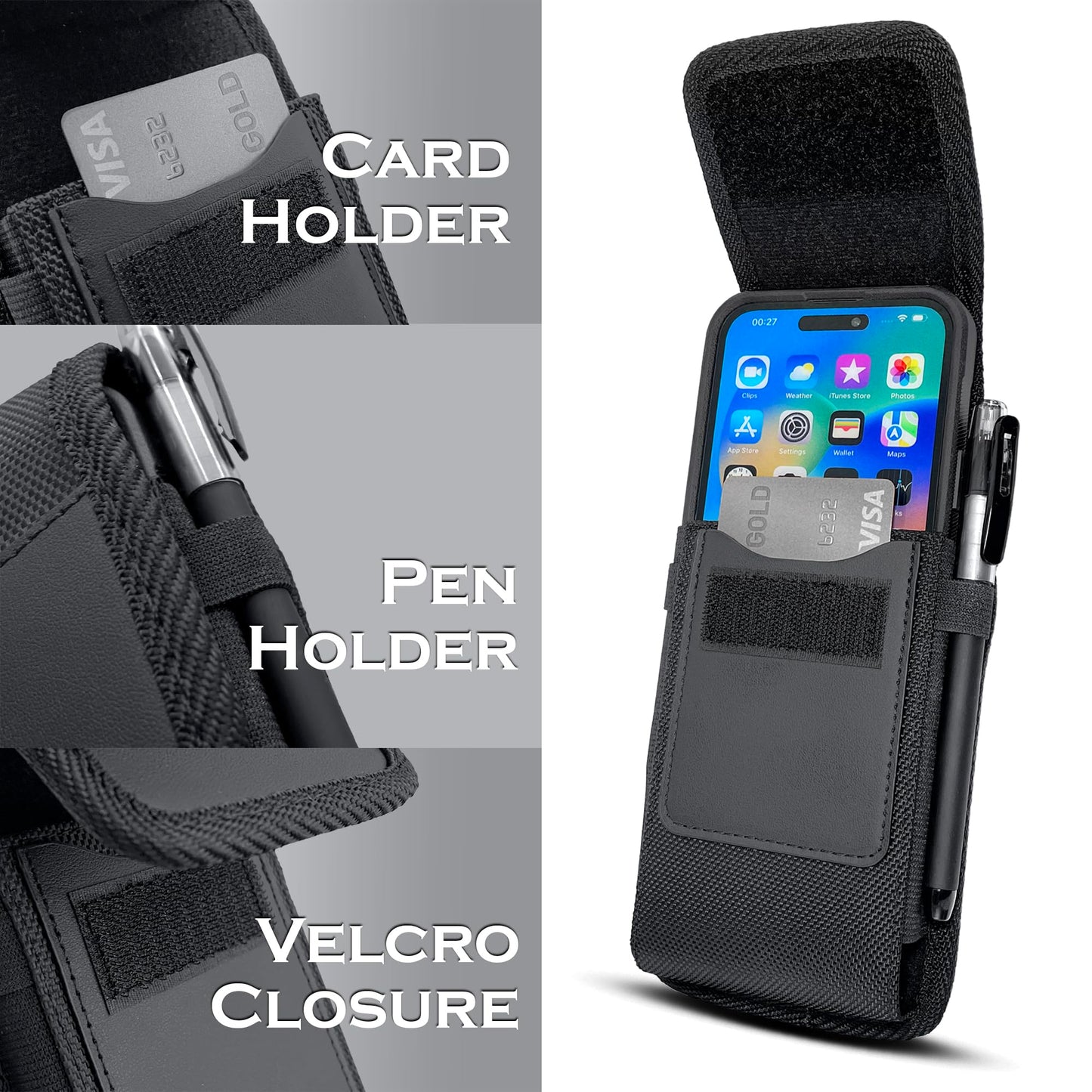 Meilib Holster For Galaxy Ultra S25 S24 S23 S22 S21 Note 20, Cell Phone Belt Holder Case With Belt Clip Id Card Slot Carrying Po