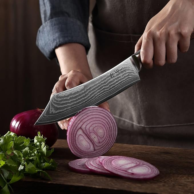 Wakoli EDIB Damascus Grill & Butcher Knife – 7.9-Inch Blade for Meat and BBQ | Japanese Style Professional Chef Knife Made from 67-Layer Damascus Steel with VG10 Core | Ergonomic Pakkawood Handle