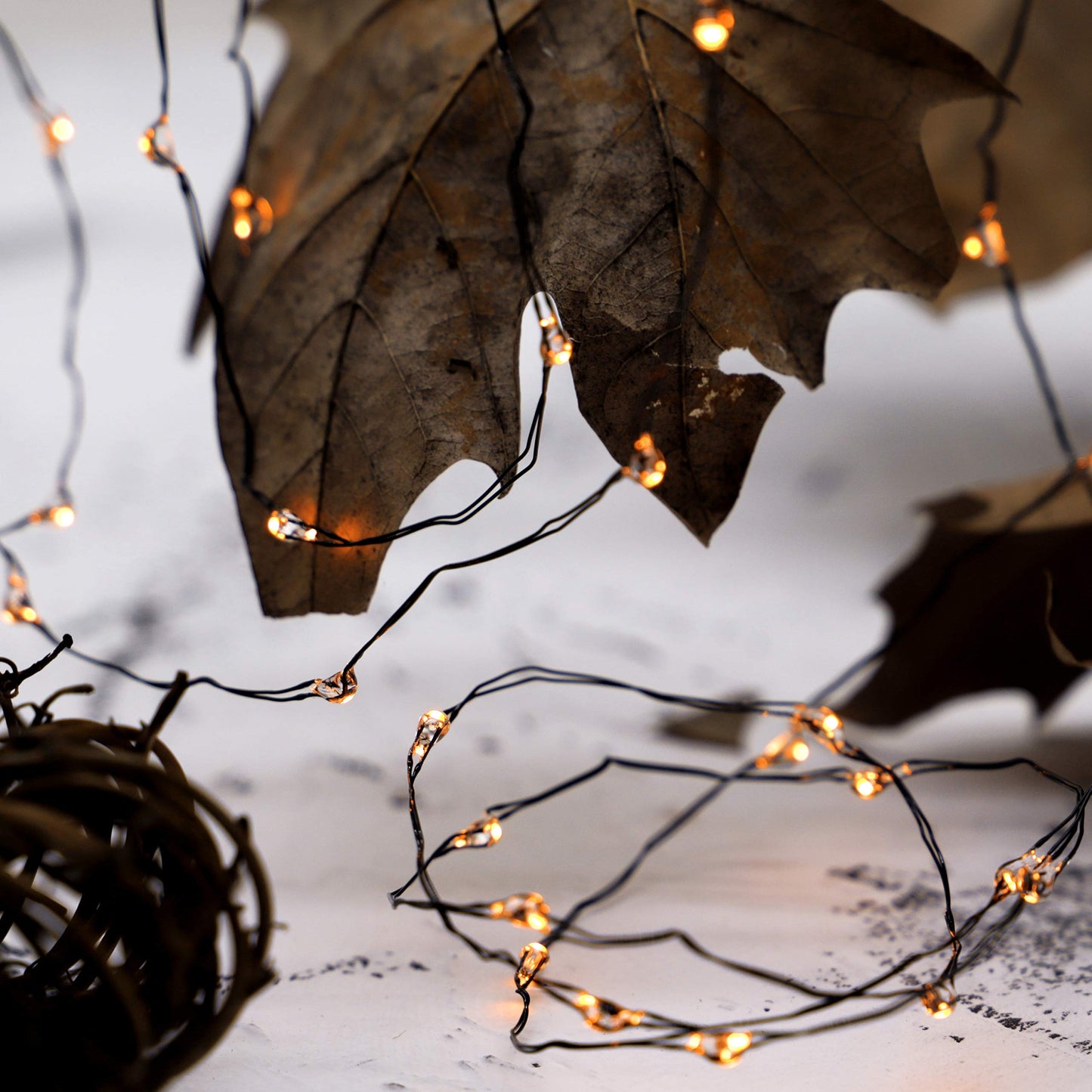 Miya Life Nature Rattan Pumpkin String Lights Fall Garland With Lights Battery Operated With Remote - Perfect Thanksgiving Halloween Fall Decorations (Orange Fairy)