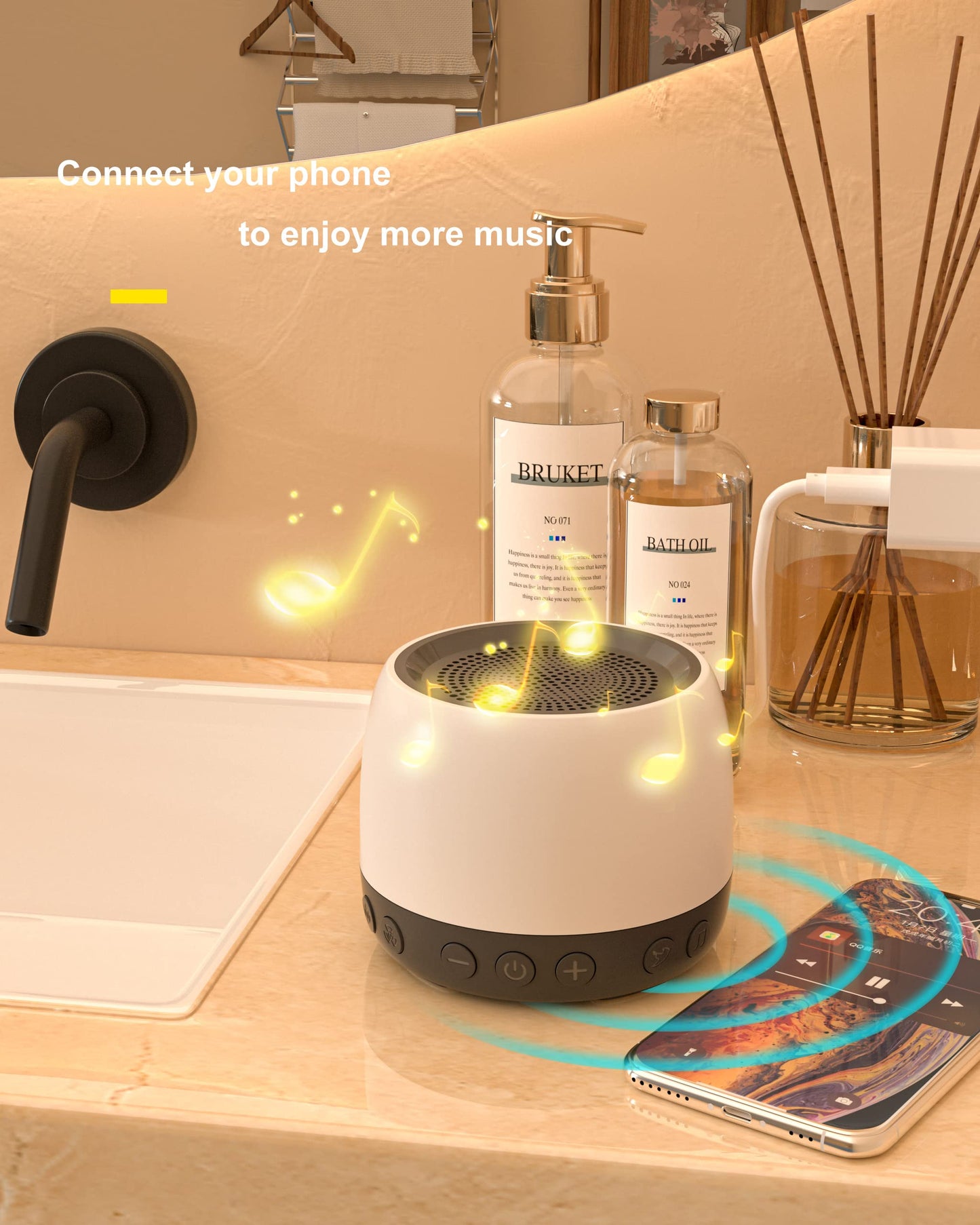 elesories White Noise Machine, Sound Machine with13 Non Looping Natural Soothing Sounds for Adults Baby Sleeping, Also Be Used as a Multifunctional Speaker for Home, Office Privacy | Nursery | Travel…